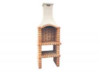 Ref. 101 toda de ladrillo con Pieza Redonda - 74 cm x 57 cm x 200 cm, LxAxA | Parrilla 50 cm x 40 cm, LxA | 500 kg